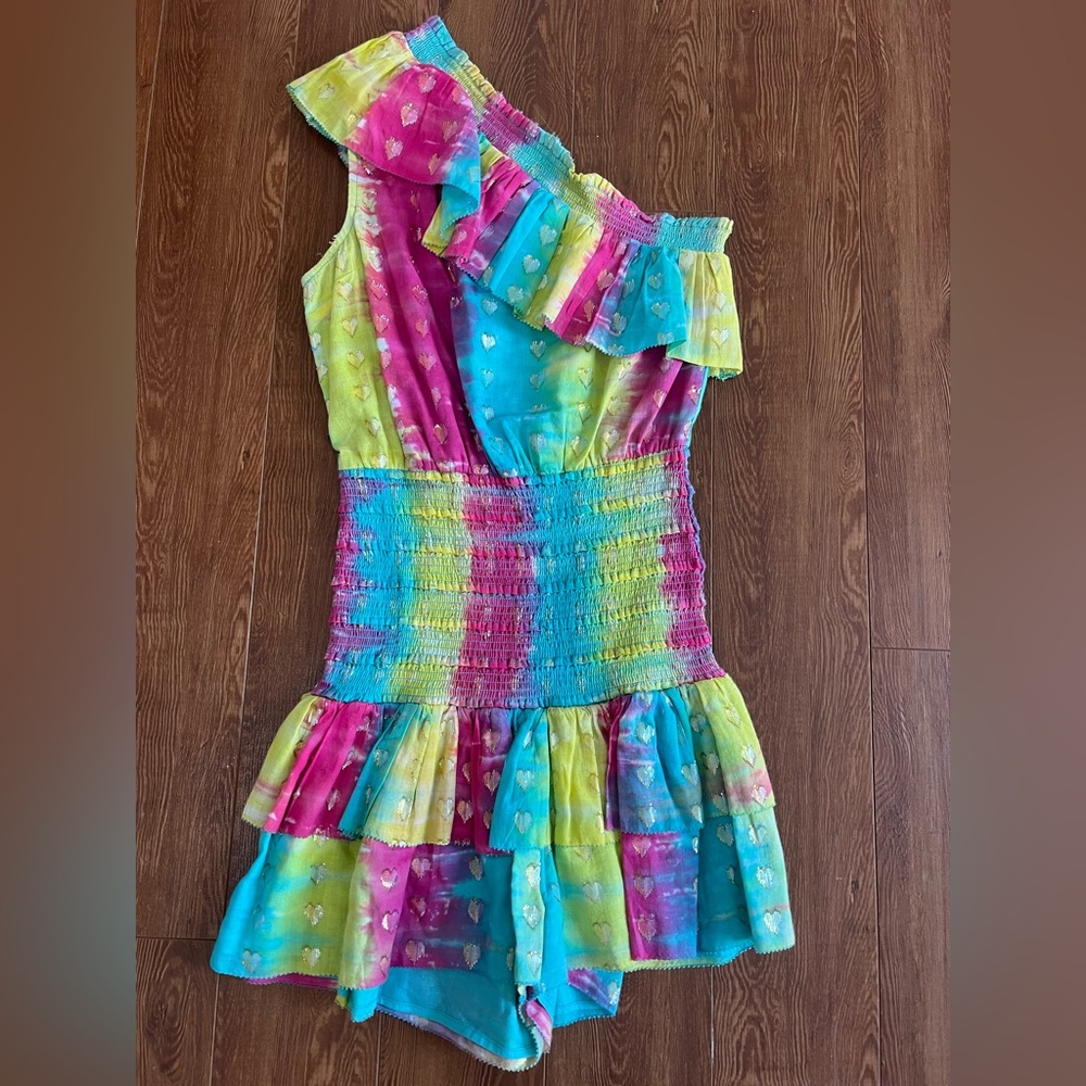 Colorful One Shoulder Romper